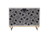 Bassett Sandblasted White Wash Black Bone Martina Bar Cabinet