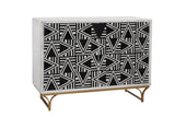 Bassett Sandblasted White Wash Black Bone Martina Bar Cabinet