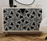 Bassett Sandblasted White Wash Black Bone Martina Bar Cabinet