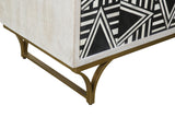 Bassett Sandblasted White Wash Black Bone Martina Bar Cabinet