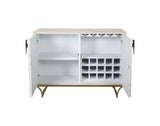 Bassett Sandblasted White Wash Black Bone Martina Bar Cabinet