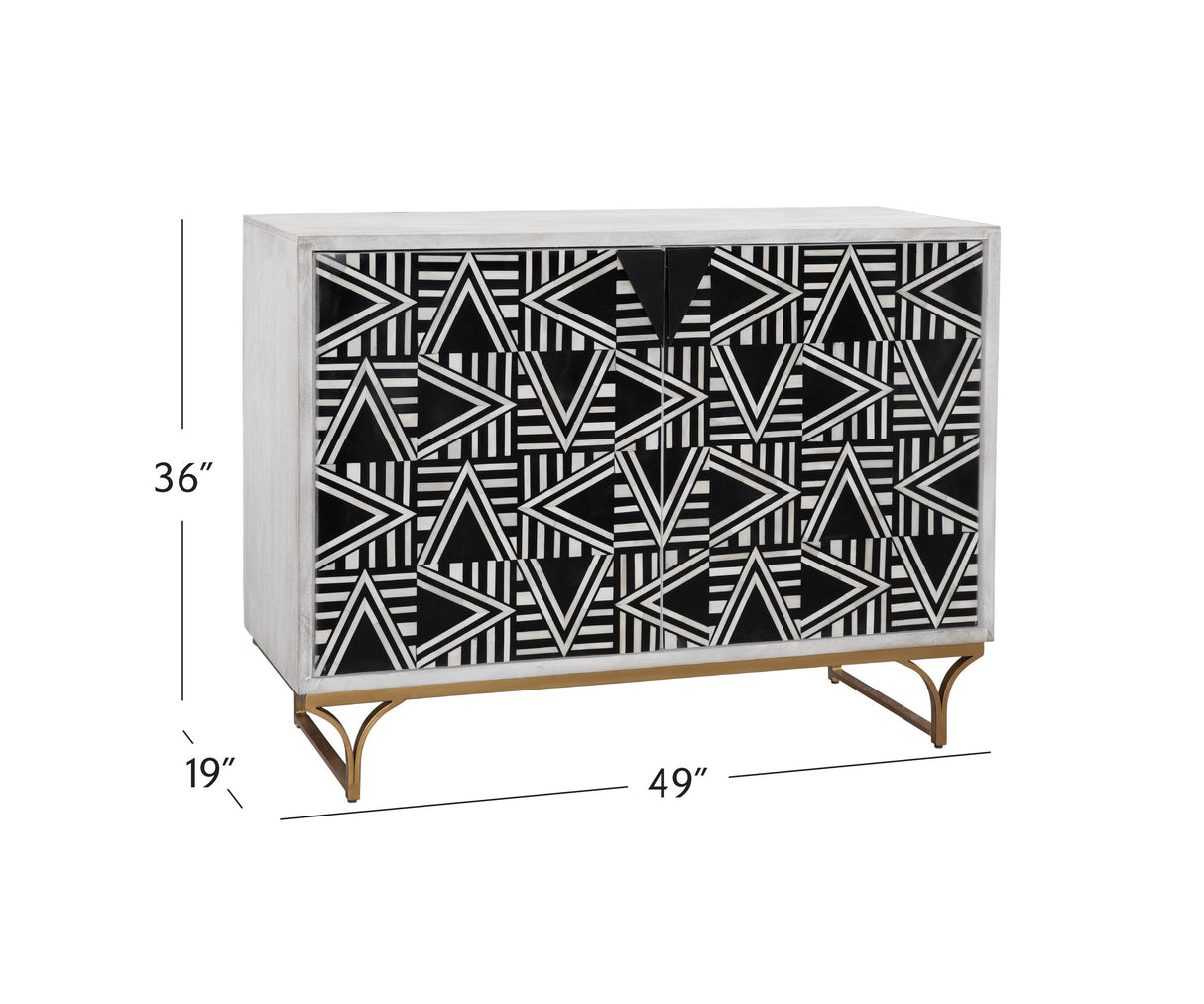 Bassett Sandblasted White Wash Black Bone Martina Bar Cabinet