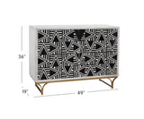Bassett Sandblasted White Wash Black Bone Martina Bar Cabinet
