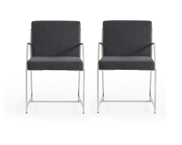 Bassett Stainless Steel Polygon Dining Chair Set of 2
