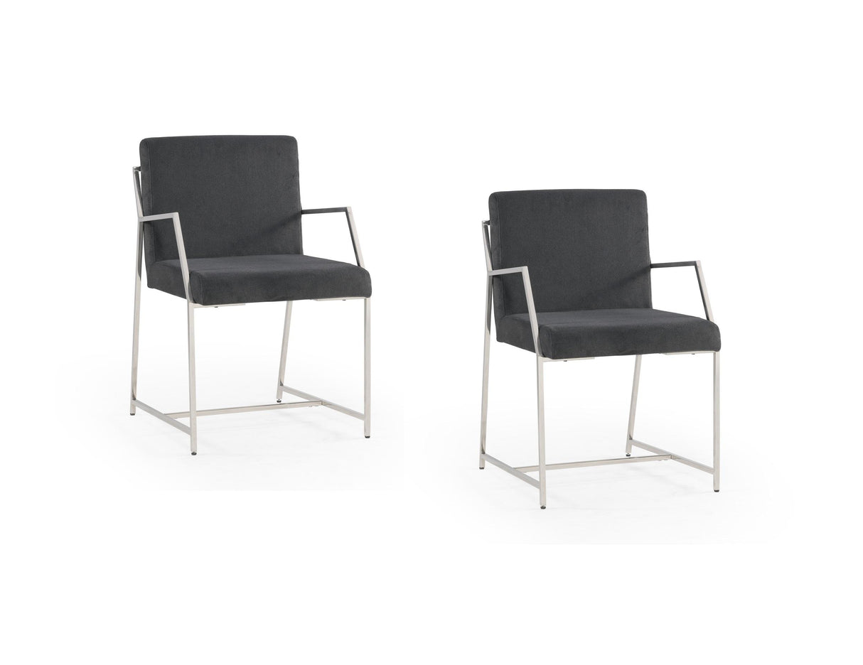 Bassett Stainless Steel Polygon Dining Chair Set of 2