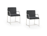 Bassett Stainless Steel Polygon Dining Chair Set of 2