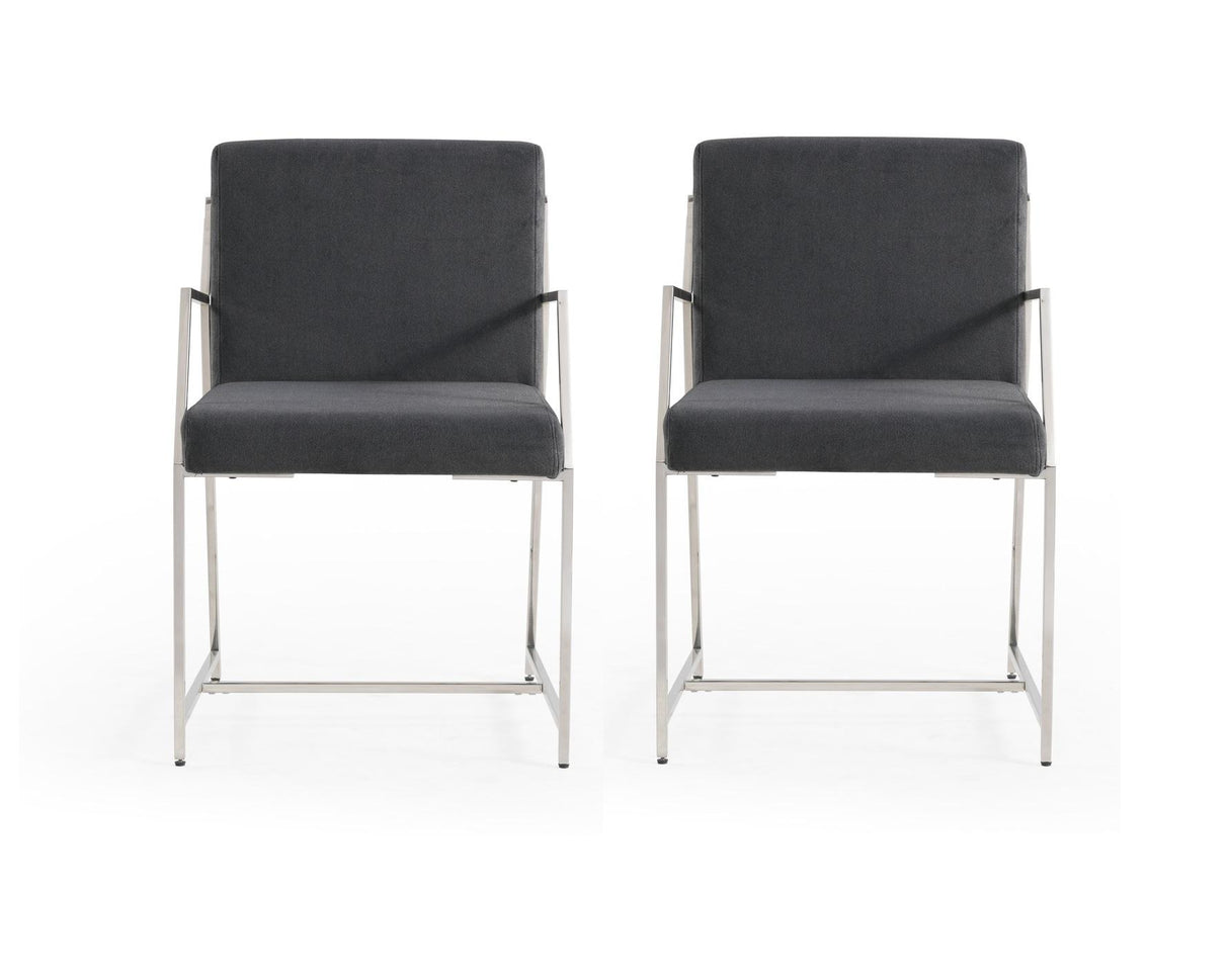 Bassett Stainless Steel Polygon Dining Chair Set of 2