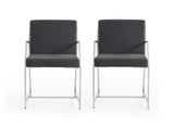 Bassett Stainless Steel Polygon Dining Chair Set of 2