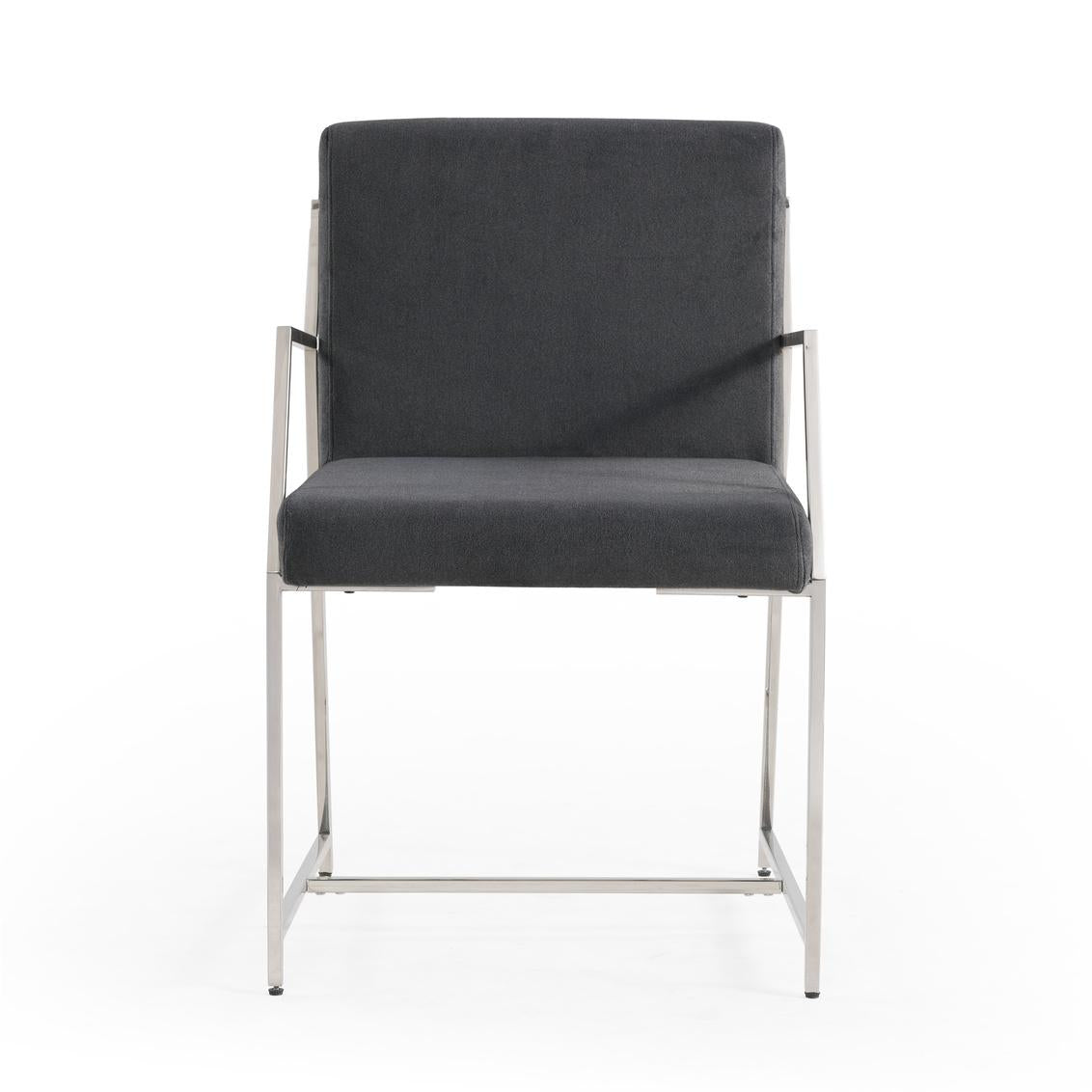 Bassett Stainless Steel Polygon Dining Chair Set of 2