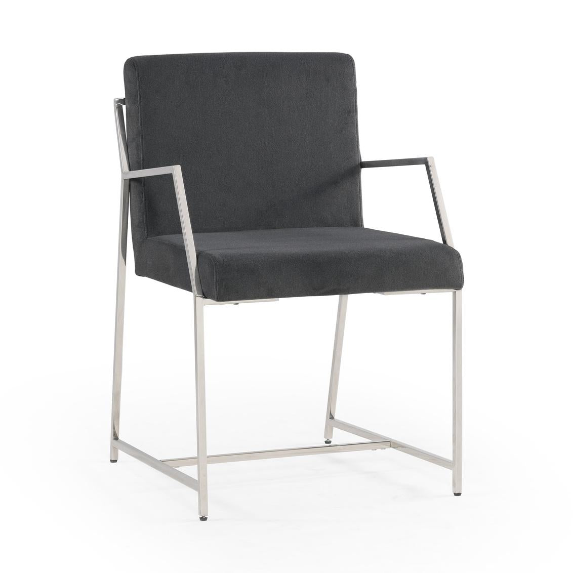 Bassett Stainless Steel Polygon Dining Chair Set of 2