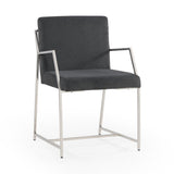 Bassett Stainless Steel Polygon Dining Chair Set of 2