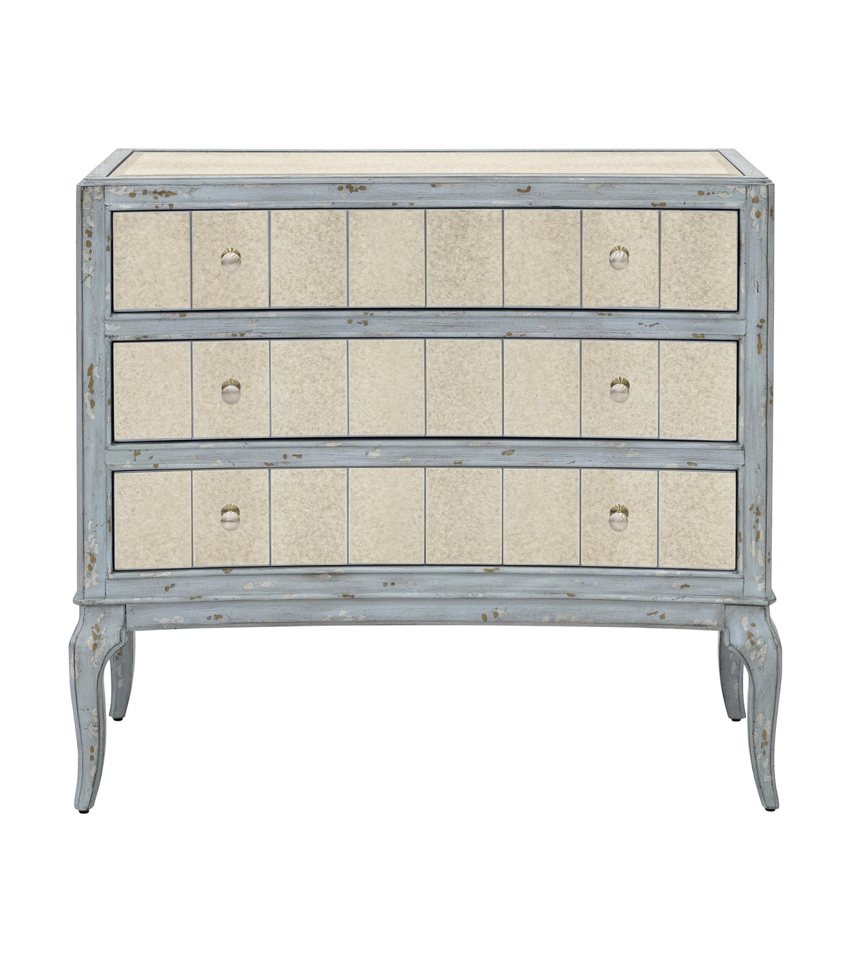 Bassett Antique Robin's Egg Blue, Antique Mirror Fontaine Hall Chest