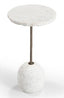 Bassett Natural Edge Wht Marble, Antique Brass Aeirith Accent Table