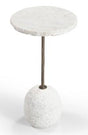 Bassett Natural Edge Wht Marble, Antique Brass Aeirith Accent Table