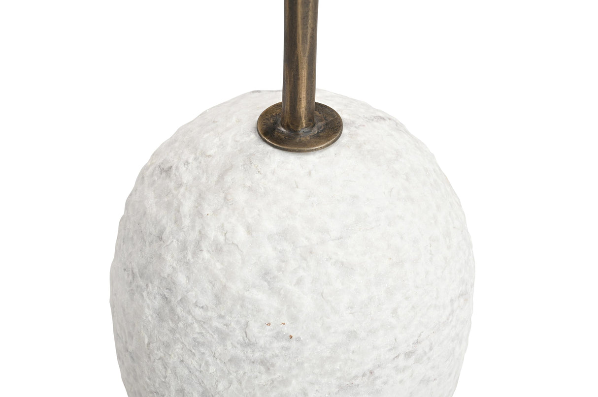 Bassett Natural Edge Wht Marble, Antique Brass Aeirith Accent Table
