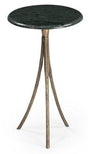 Bassett Antique Brass, Green Marble Milo Accent Table