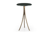 Bassett Antique Brass, Green Marble Milo Accent Table