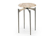 Bassett Italian Crema Marble, Nickel Iron Thea Accent Table