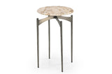 Bassett Italian Crema Marble, Nickel Iron Thea Accent Table