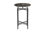 Bassett Matte Black Iron, Black Italian Marble Wren Accent Table