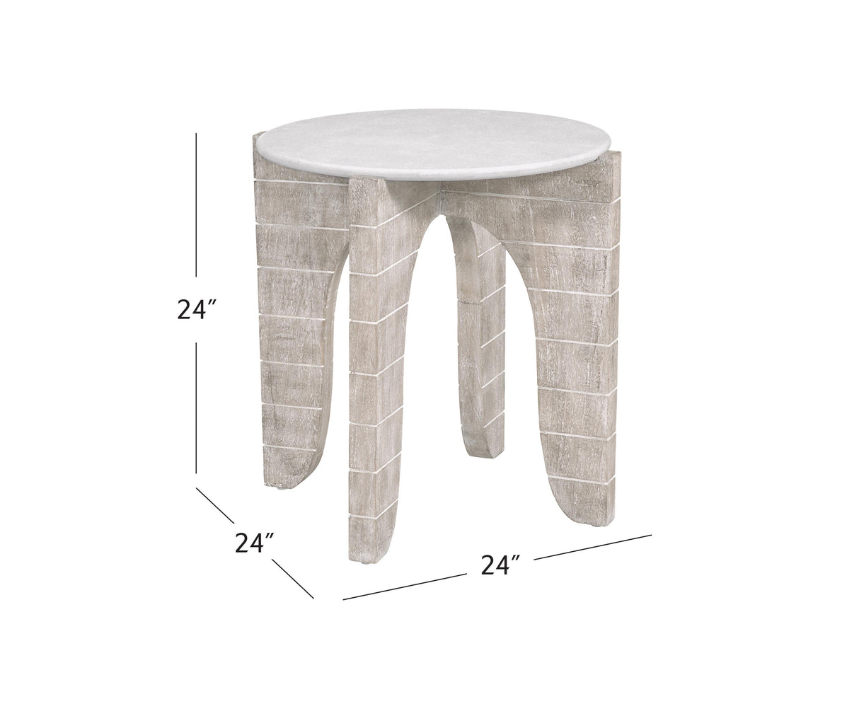 Bassett White wash mango. Bali Round End Table