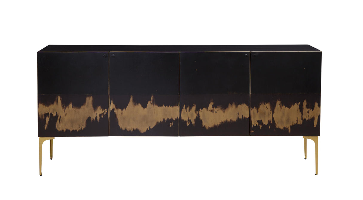 Bassett Black, Brushed Gold, Acid Wash, Brass Kali Iron Sideboard
