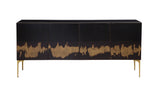 Bassett Black, Brushed Gold, Acid Wash, Brass Kali Iron Sideboard