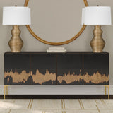Bassett Black, Brushed Gold, Acid Wash, Brass Kali Iron Sideboard