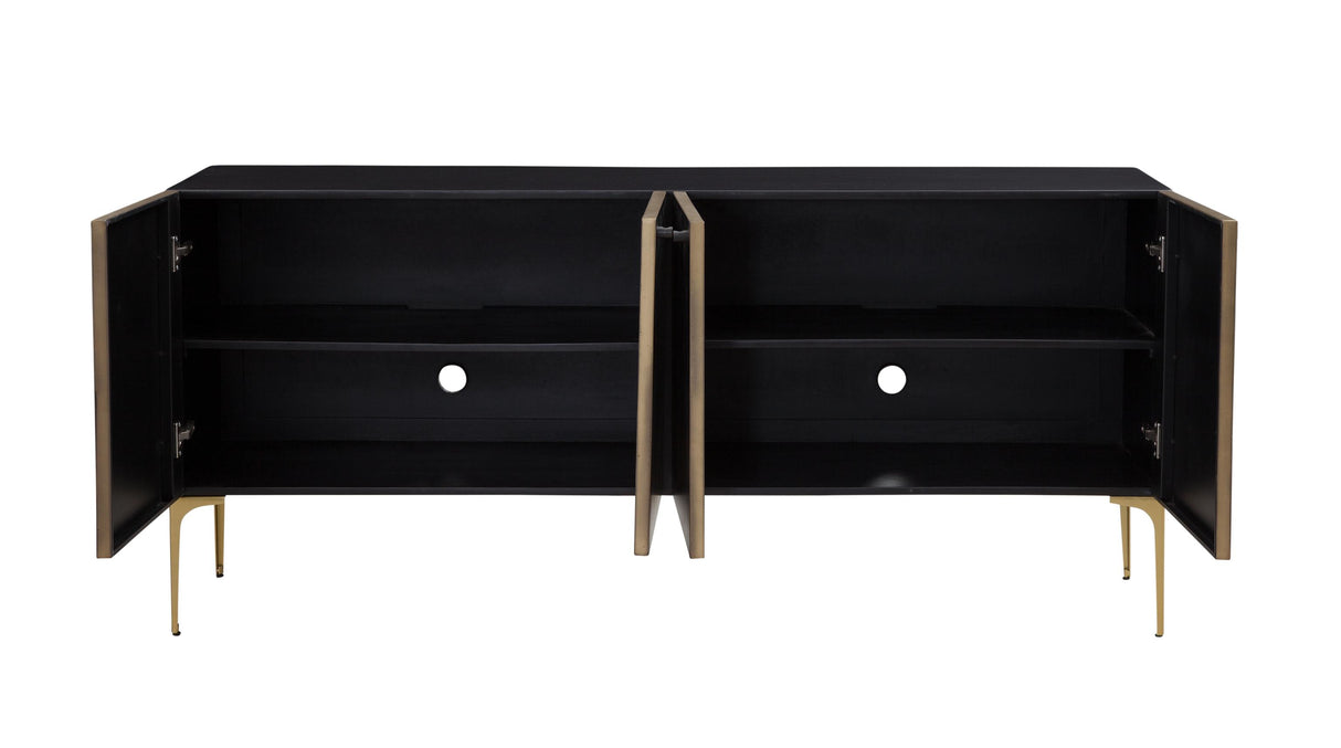 Bassett Black, Brushed Gold, Acid Wash, Brass Kali Iron Sideboard
