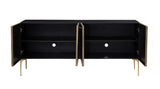Bassett Black, Brushed Gold, Acid Wash, Brass Kali Iron Sideboard