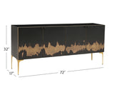 Bassett Black, Brushed Gold, Acid Wash, Brass Kali Iron Sideboard