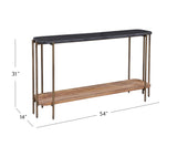 Bassett Dark Brown/Natural Mango Adrienne Console Table