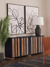 Bassett Dark Brown & Natural Mango Adrienne Server
