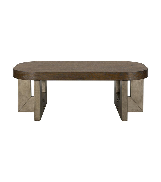 Bassett Cerused Charcoal Oak, Faux Metal Nova Coffee Table
