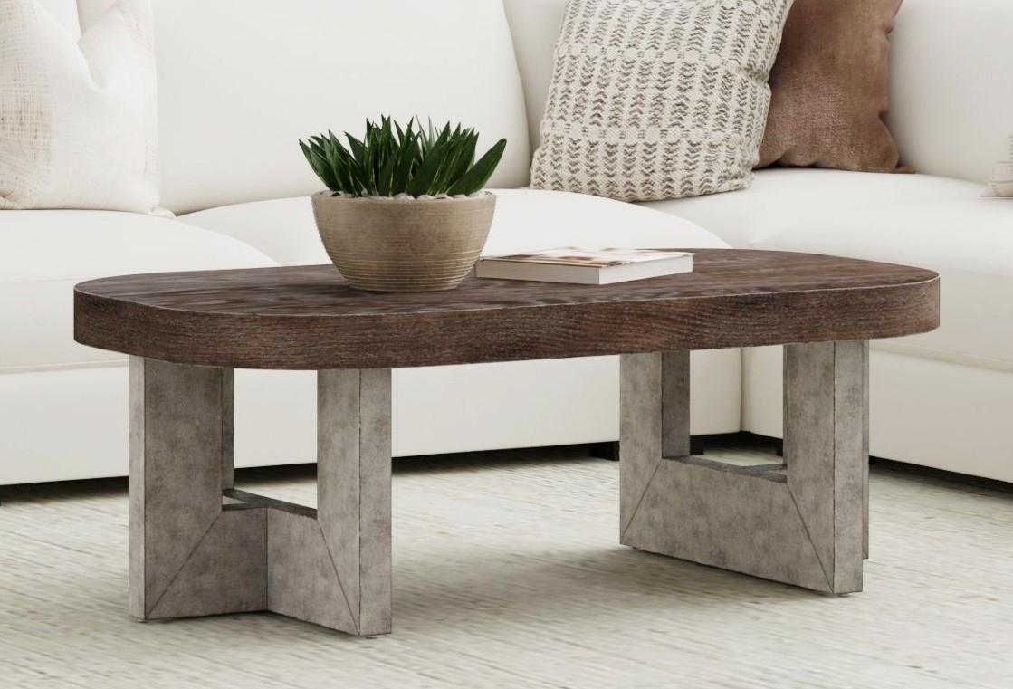 Bassett Cerused Charcoal Oak, Faux Metal Nova Coffee Table