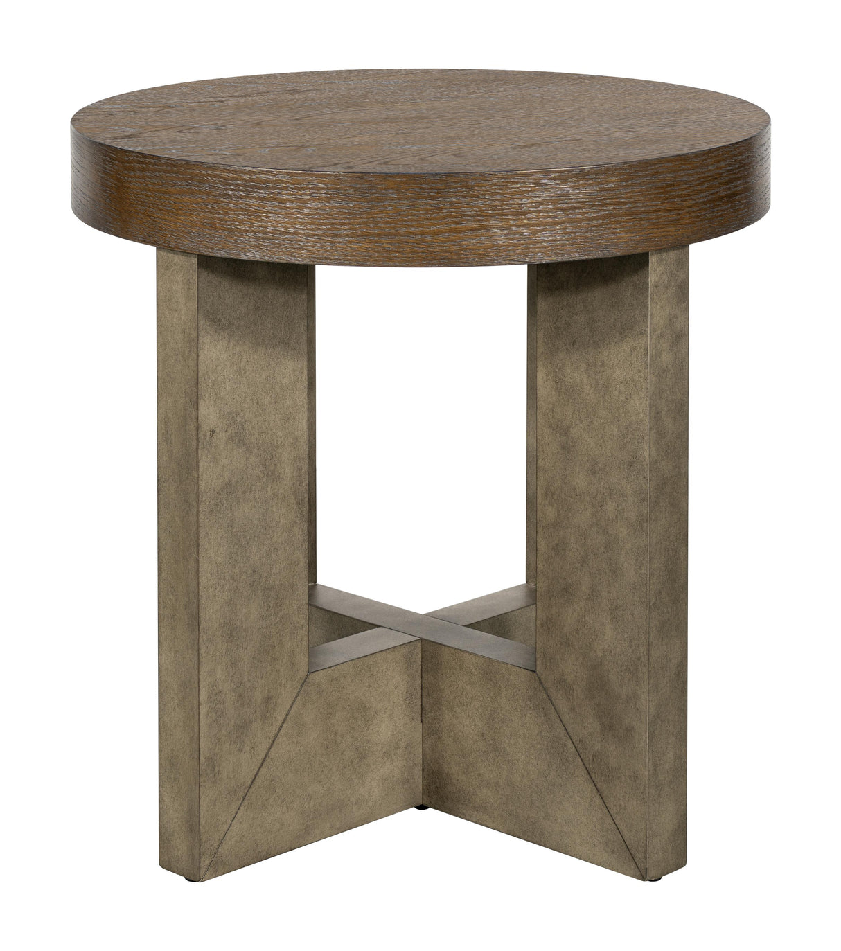 Bassett Cerused Charcoal Oak, Faux Metal Nova End Table