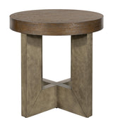 Bassett Cerused Charcoal Oak, Faux Metal Nova End Table