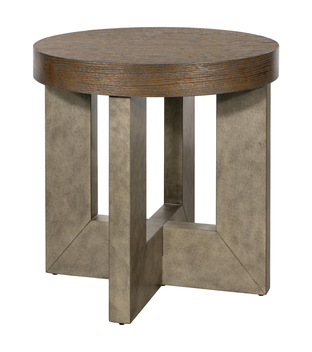 Bassett Cerused Charcoal Oak, Faux Metal Nova End Table