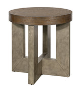 Bassett Cerused Charcoal Oak, Faux Metal Nova End Table