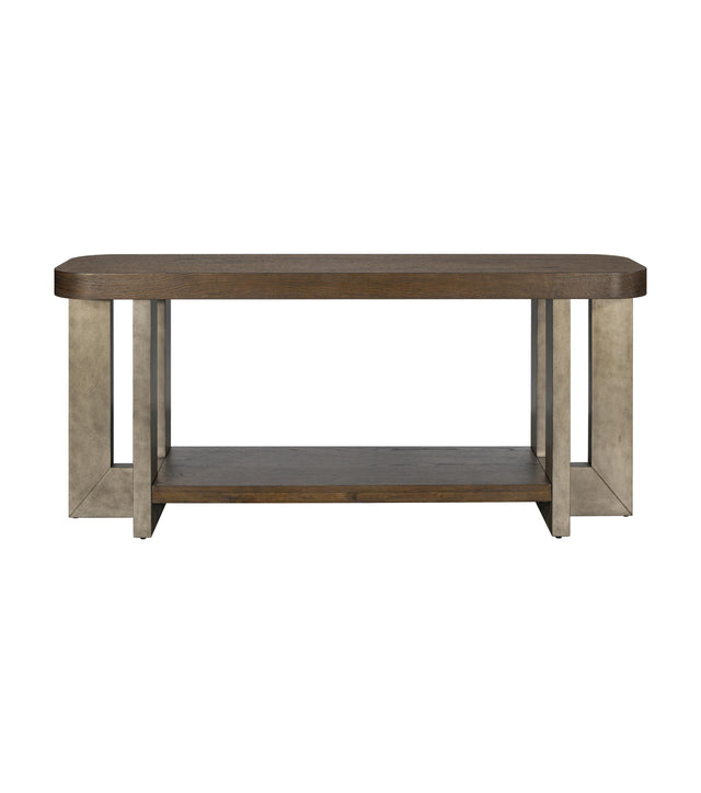 Bassett Cerused Charcoal Oak, Faux Metal Nova Console Table