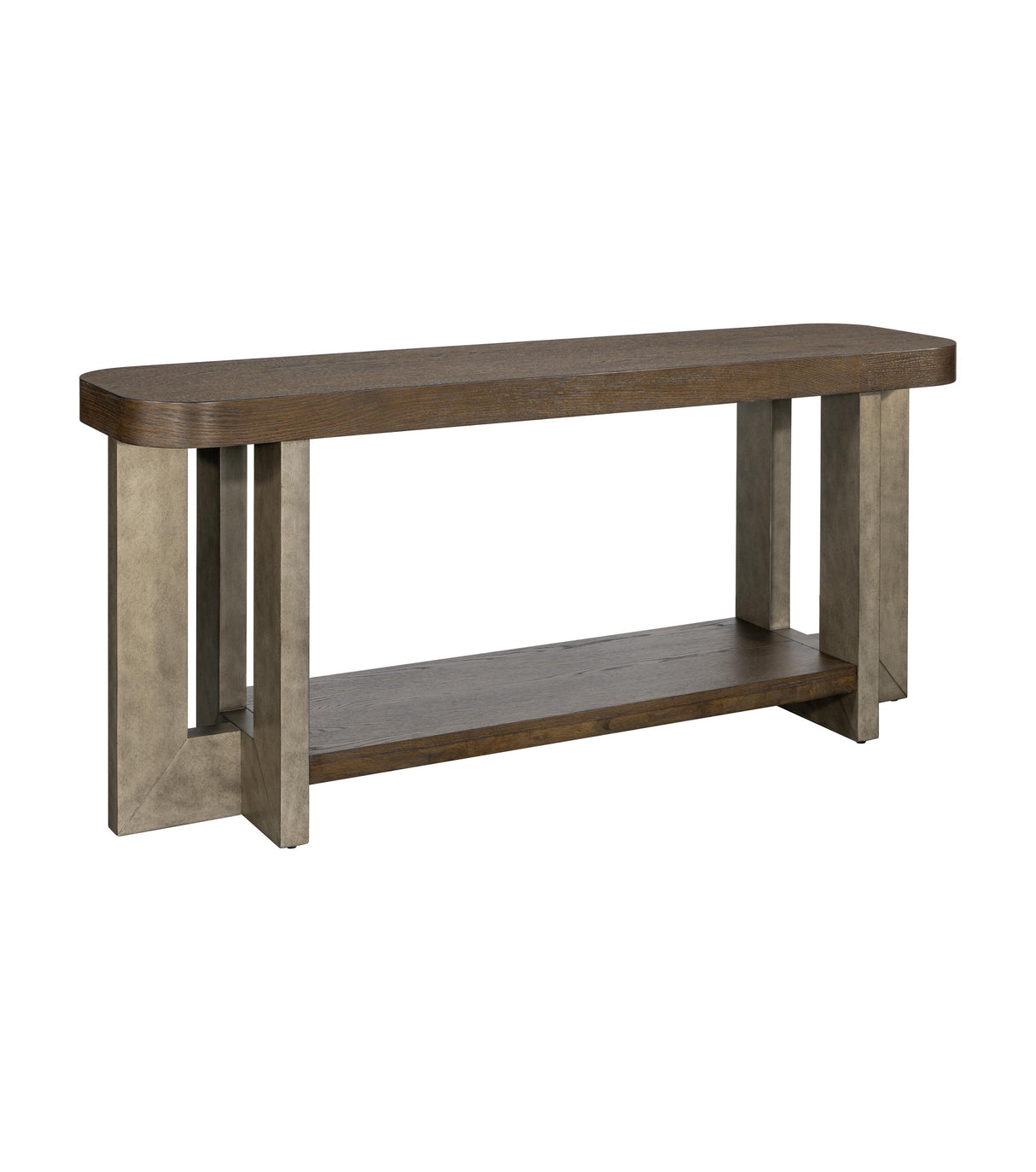 Bassett Cerused Charcoal Oak, Faux Metal Nova Console Table