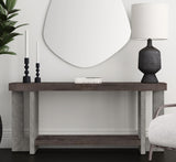 Bassett Cerused Charcoal Oak, Faux Metal Nova Console Table