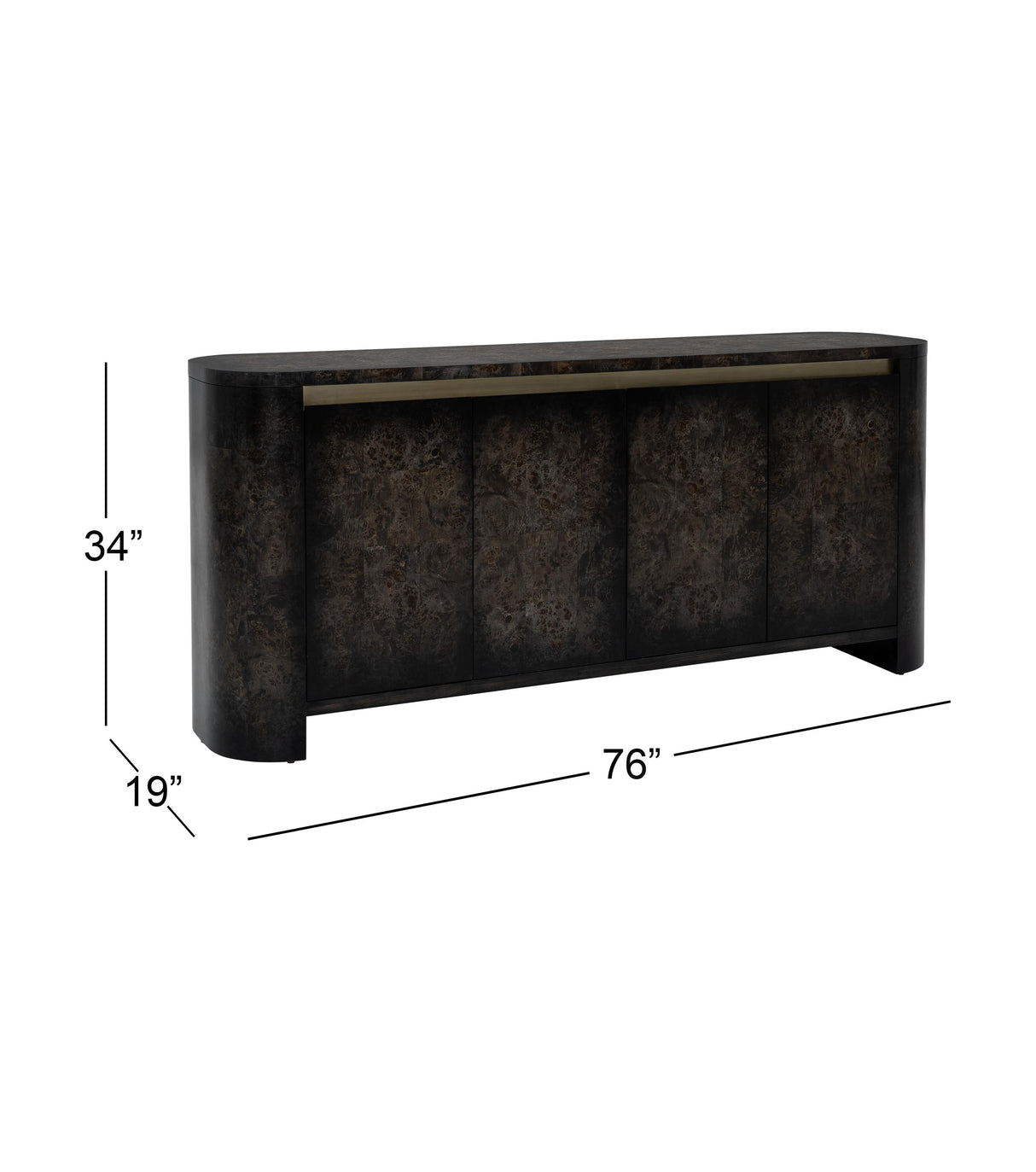Bassett Ebony Mappa Burl with Gold Langford Server