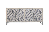 Bassett White Wash Mango, Contrasting Bone/Resin, Pewter Base Leia Server