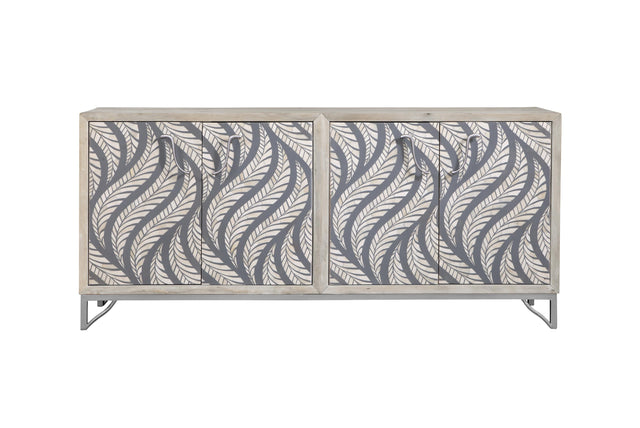 Bassett White Wash Mango, Contrasting Bone/Resin, Pewter Base Leia Server