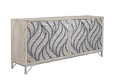 Bassett White Wash Mango, Contrasting Bone/Resin, Pewter Base Leia Server