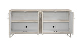 Bassett White Wash Mango, Contrasting Bone/Resin, Pewter Base Leia Server