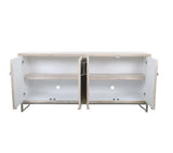 Bassett White Wash Mango, Contrasting Bone/Resin, Pewter Base Leia Server