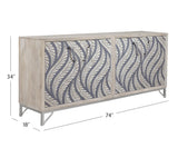 Bassett White Wash Mango, Contrasting Bone/Resin, Pewter Base Leia Server