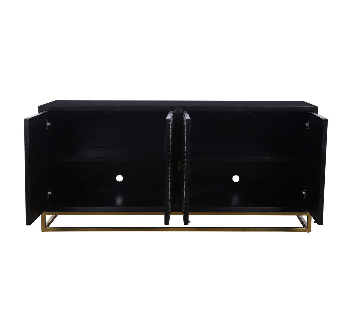 Bassett Ebonized Mango, Contrasting Bone/Resin, Ant Brass Iron Stand Cameron Server